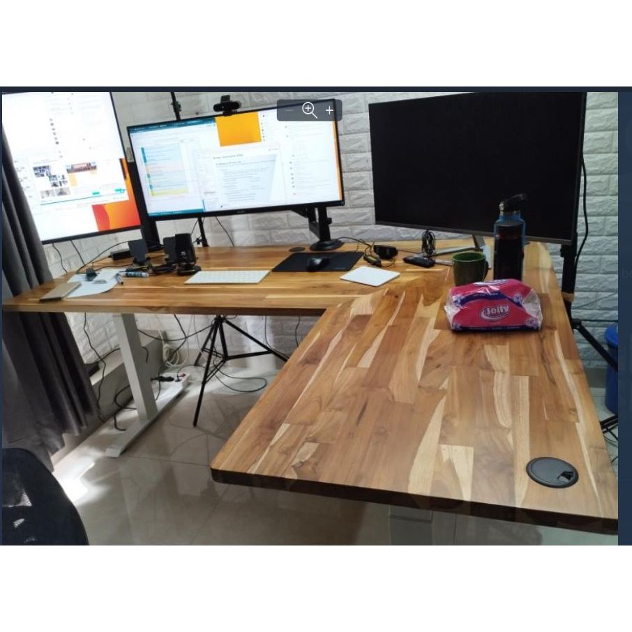 Papan Meja Kayu Jati Top Table Elektrik Adjustable Gaming Working Desk ALL FOR WORK 2791