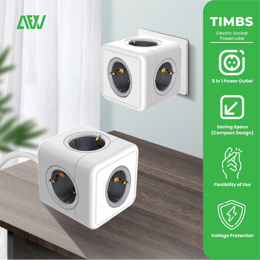 TIMBS Electric Socket Powercube Extended 1.5m Socket