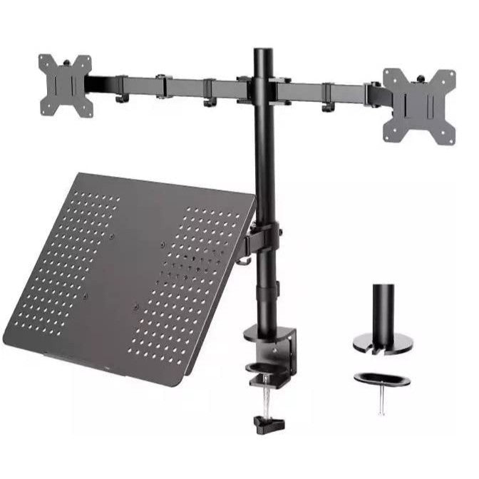 Bracket Monitor dan Stand Laptop Tiga Arm