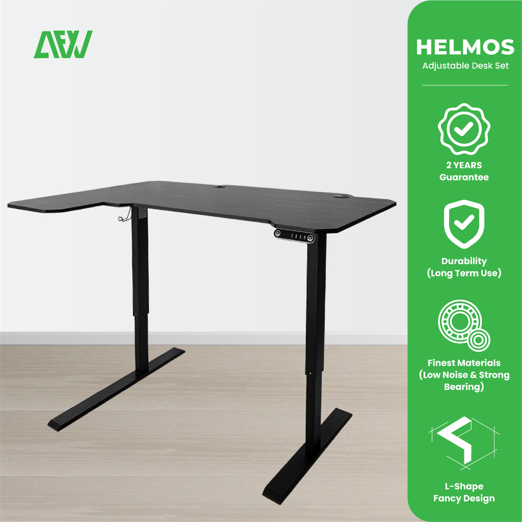 HELMOS Meja Kerja Gaming Elektrik Otomatis Adjustable Standing Desk ALL FOR WORK