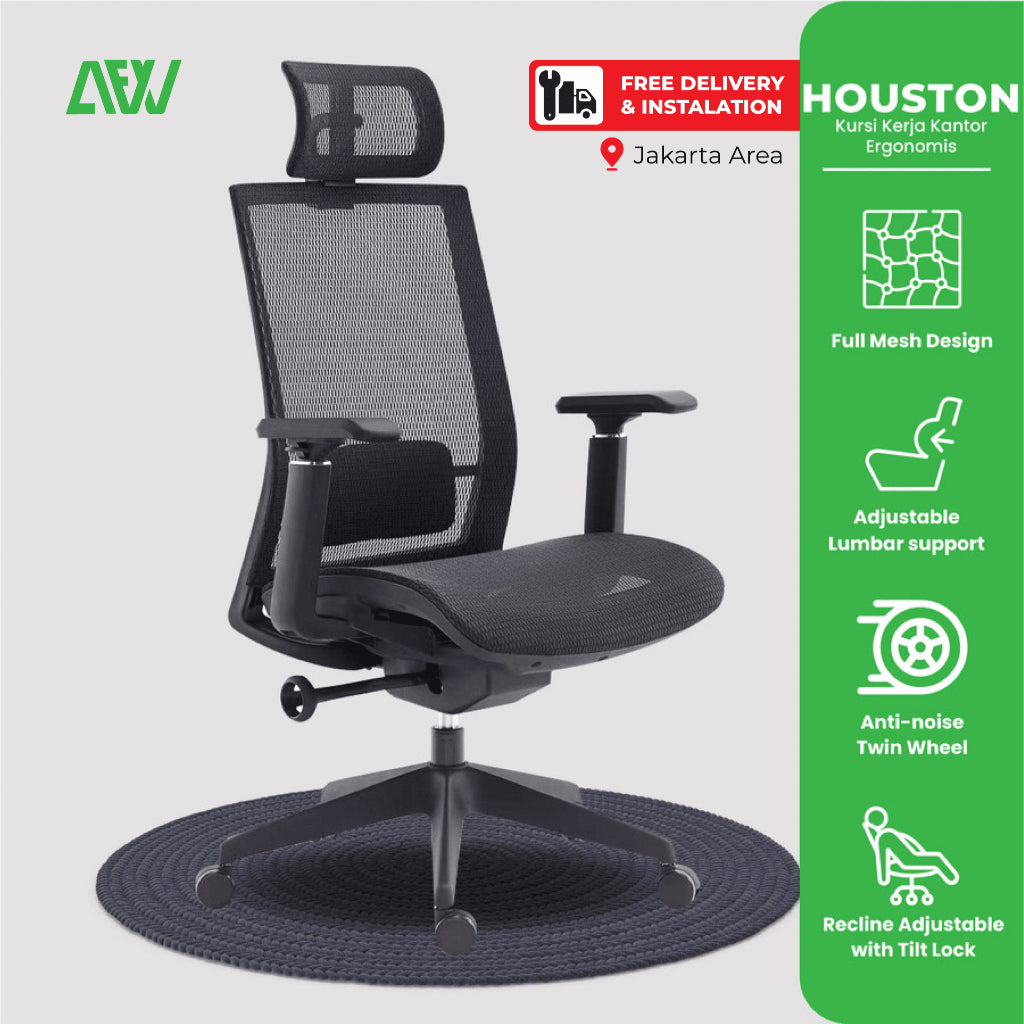 HOUSTON Ergonomic Chair Office Working Executive Mesh Office Chair 76 people viewed this item