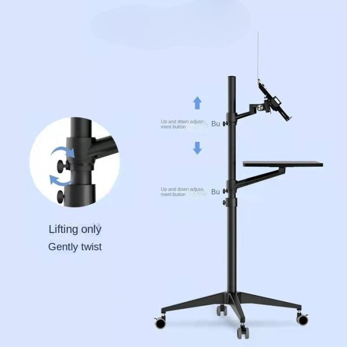 UT2 Meja Laptop Roda Adjustable Standing Desk Portable Bracket Monitor