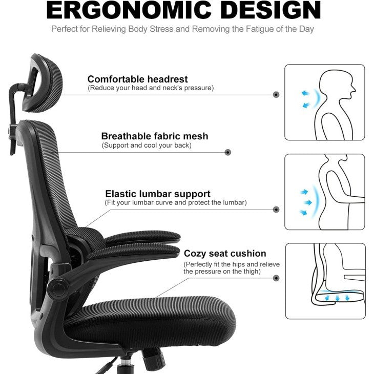 Kursi Kerja Ergonomis OLIVE Lumbar Support Middle Staff Nyaman