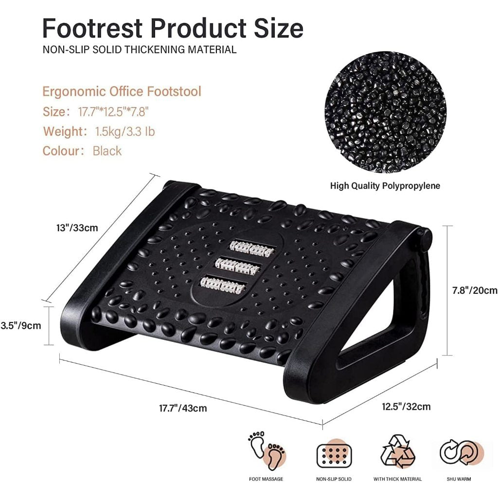 FLO Footrest Adjustable Ergonomic Pijakan Tatakan Kaki Sandaran Kaki Bawah Meja ALL FOR WORK