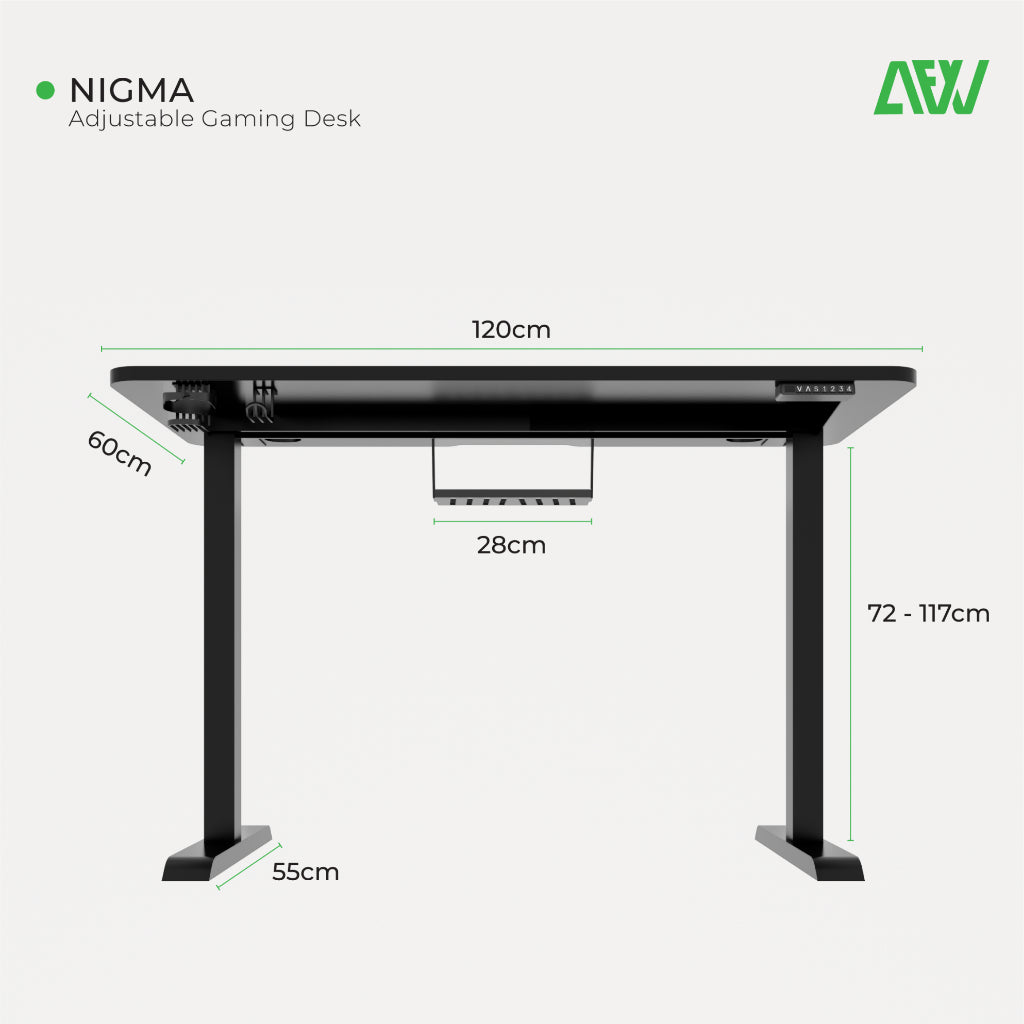 Nigma Meja Kerja Gaming Elektrik Otomatis Adjustable Standing Desk ALL FOR WORK