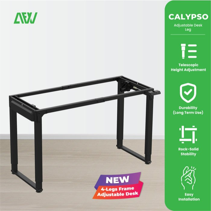 CALYPSO 4-Leg Dual Motor Adjustable Standing Desk Electric Workbench