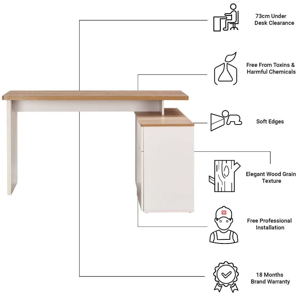 Study Desk Director's Desk Letter L LECCE Minimalist AFW Office Desk