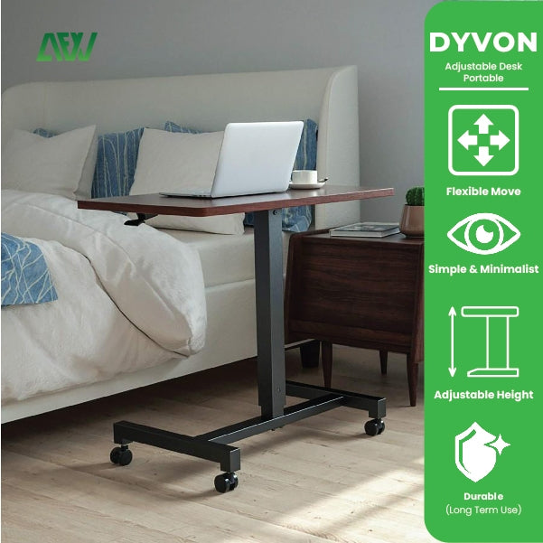 DYVON Standing Desk Portable Laptop Table Studying Portable Table on Wheels