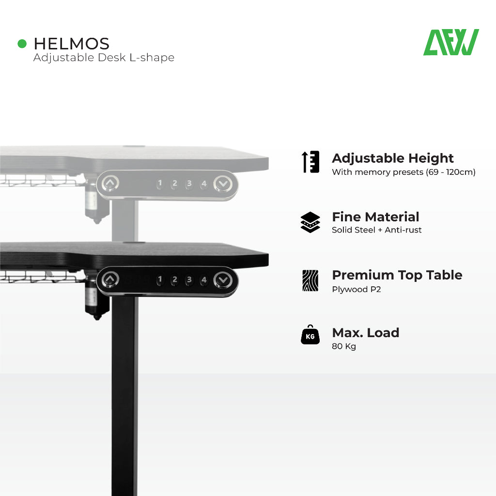 HELMOS Automatic Electric Gaming Work Desk Adjustable Standing Desk ALL FOR WORK