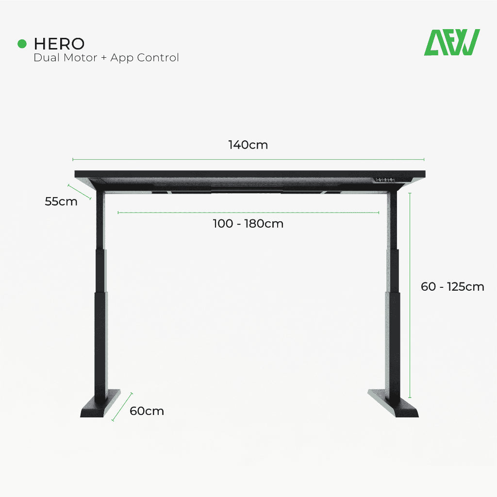 HERO Standing Desk Electric Adjustable Desk Apps Control Working Desk