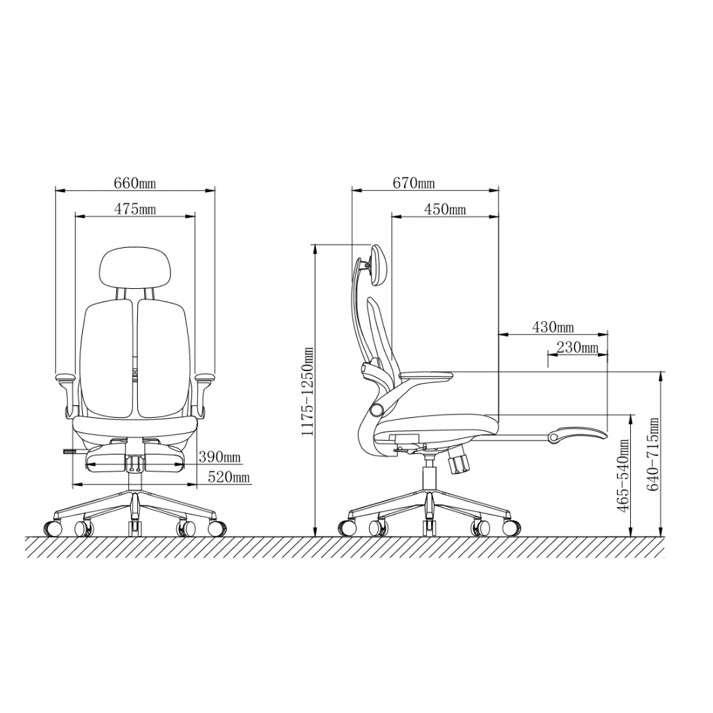 HERON Kursi Kerja Kantor Ergonomic Office Chair Kursi Staff Gaming