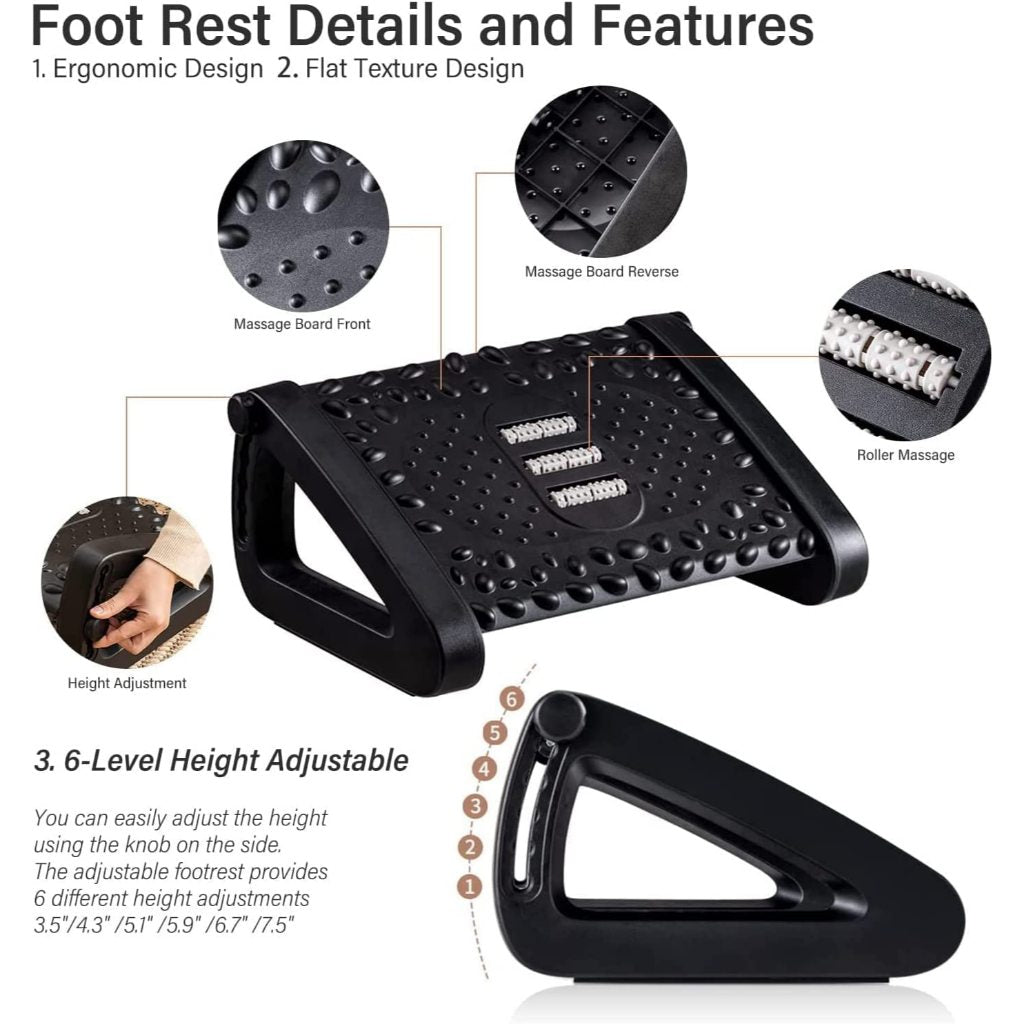 FLO Footrest Adjustable Ergonomic Pijakan Tatakan Kaki Sandaran Kaki Bawah Meja ALL FOR WORK