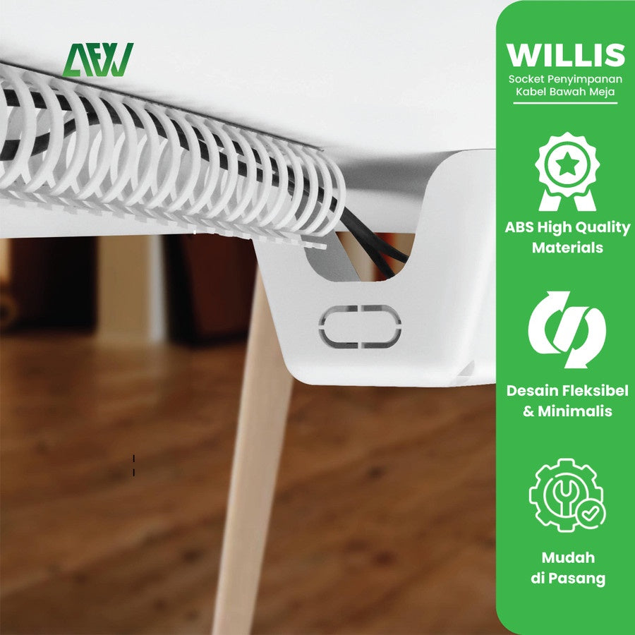 WILLIS Under Desk Cable Storage Socket Storage Cable Management