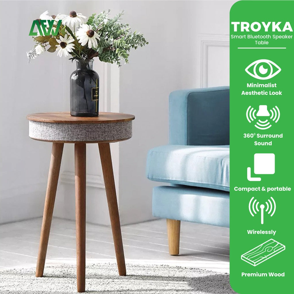 TROYKA Coffee Table Speaker Bluetooth Meja Wireless Charging Minimalis