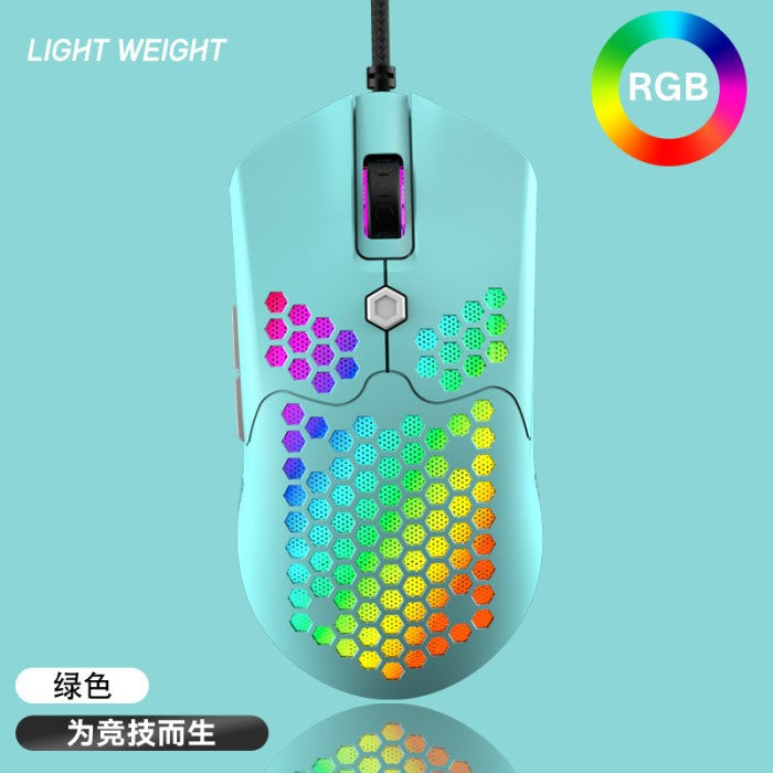 KRAKENT Mouse Gaming RGB Wired Honeycomb Lightweight High DPI