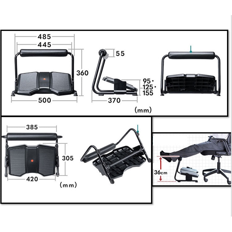 MISAKI Footrest Thee Ways Adjustable Under Desk Ergonomic Foot Rest