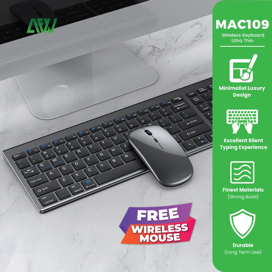 MAC109 Wireless Office Keyboard slim keyboard mouse All in one office