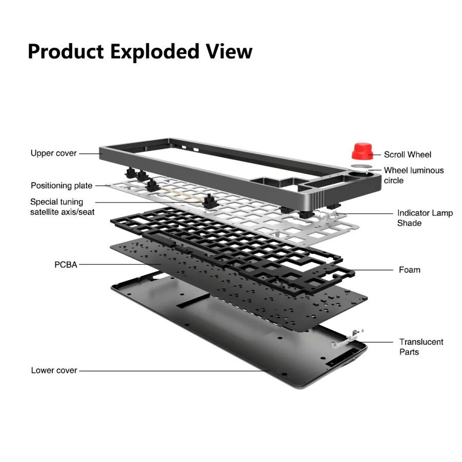 SEATTLE Mechanical Gaming Keyboard 68% Hot-Swappable RGB Backlight DK1