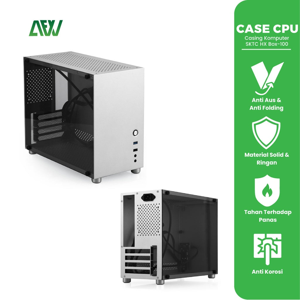 ICECUBE CPU Casing Komputer SKTC HX BOX-100 Alumunium MATX