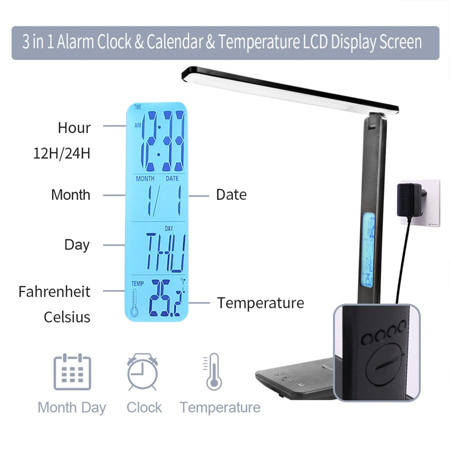 STAX Smart LED Light With Wireless Charger Work Study Desk Lamp