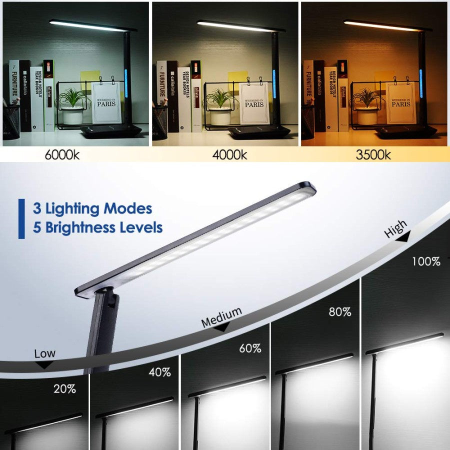 STAX Smart LED Light With Wireless Charger Work Study Desk Lamp