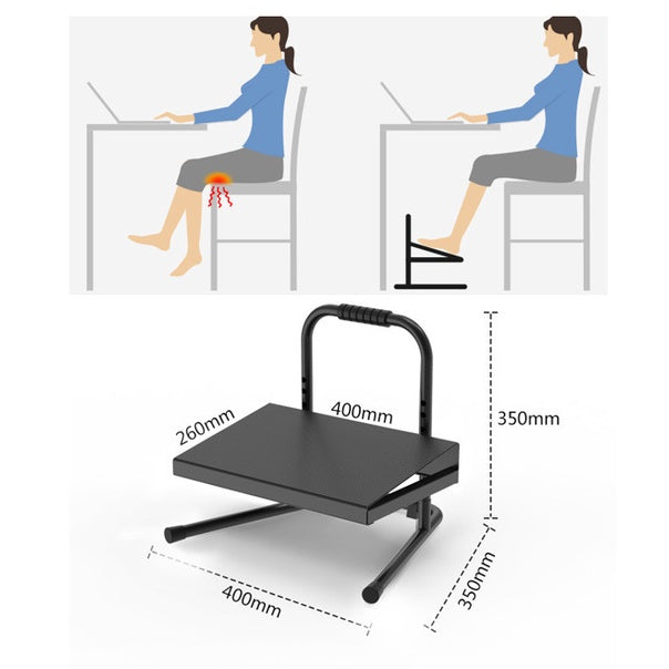 STOM Footrest Under Desk Ergonomic Adjustable Foot Stool Footrest