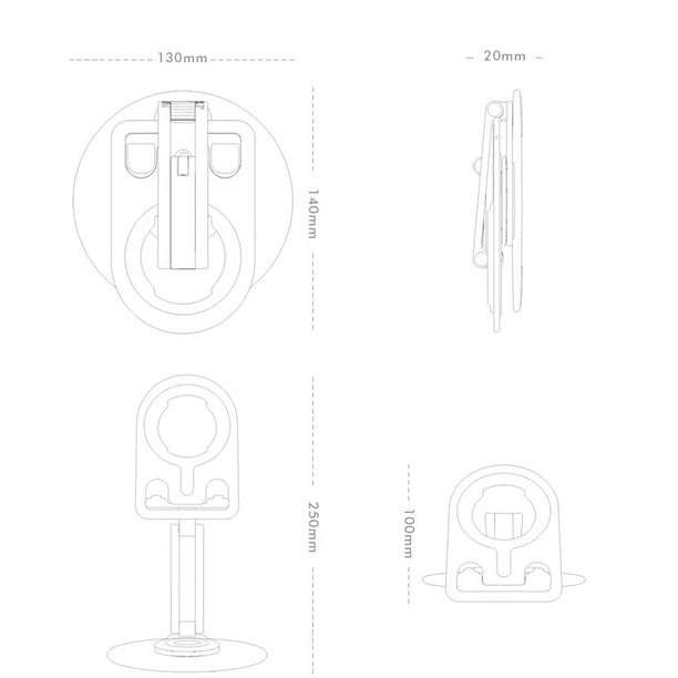 MIRANA Bracket Ponsel HP 360 Alumunium Stand Ponsel Magnetik